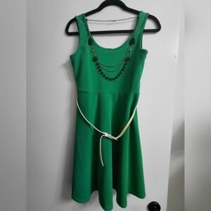 IMPRESS Vibrant Green Mini Dress Size Large
